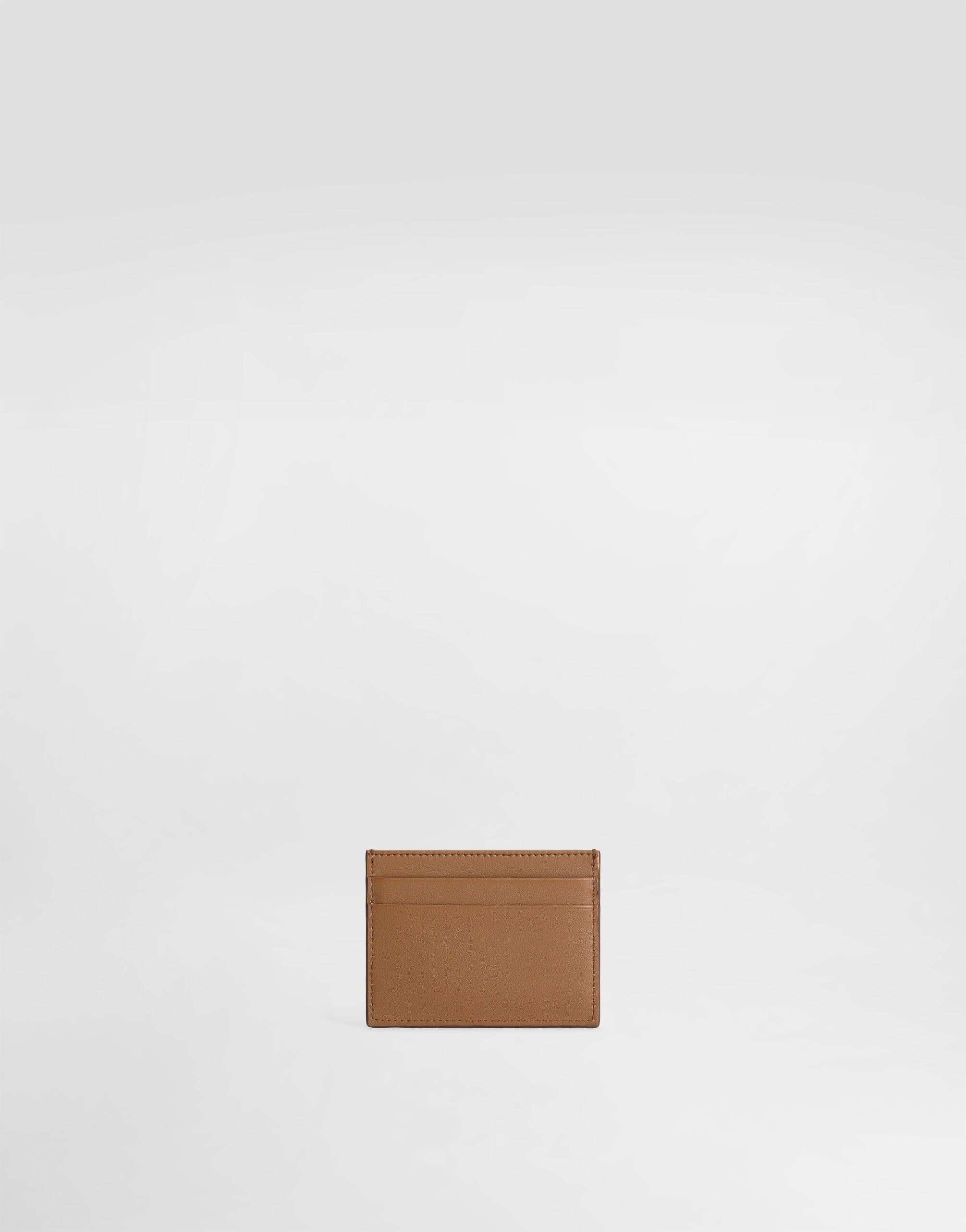 Woven DG logo card holder in Brown for Women | Dolce&Gabbana® US