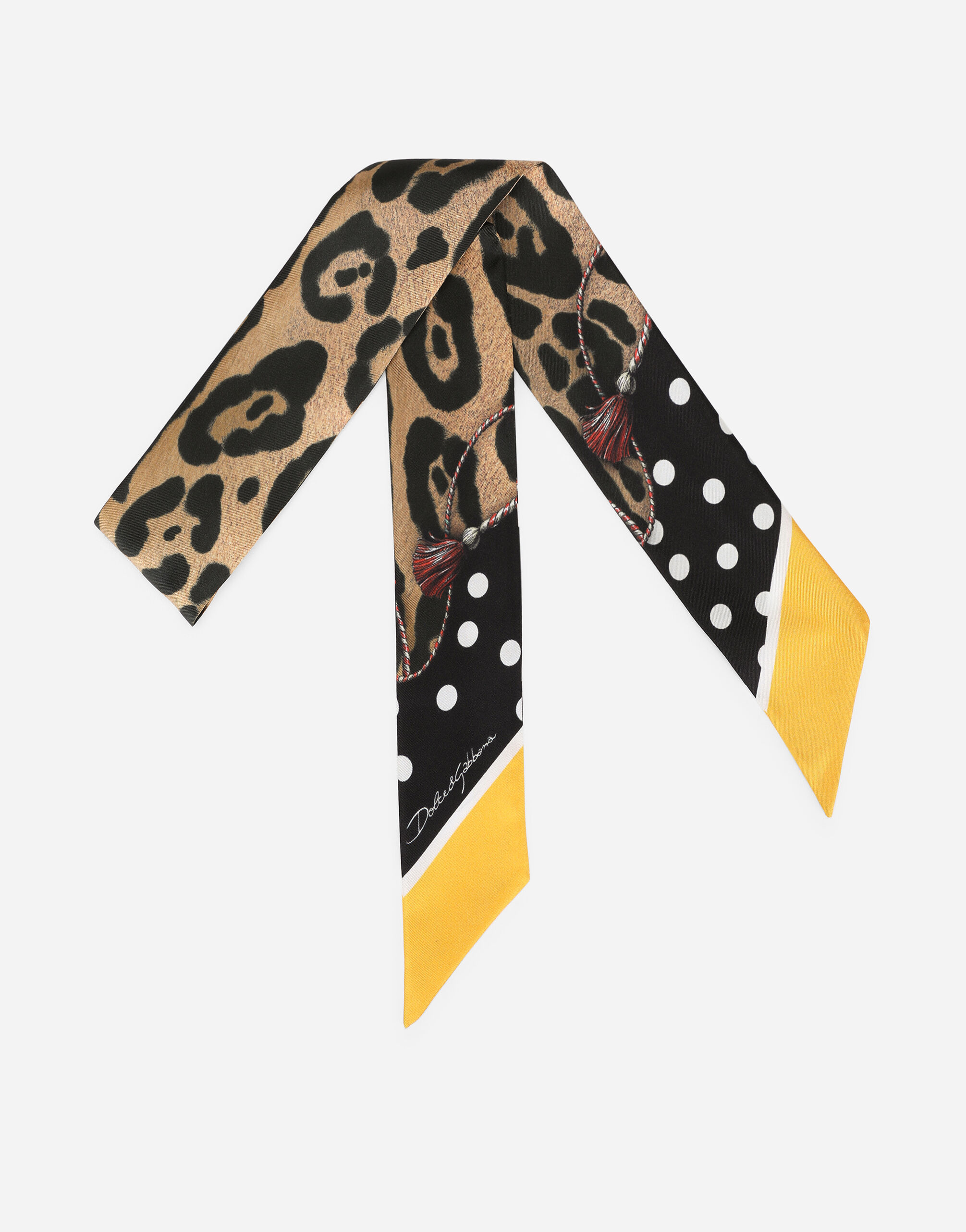 Dolce & Gabbana Leopard-print twill headscarf Mehrfarbig IS117WG7BPY