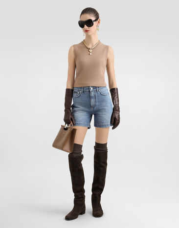 Dolce & Gabbana Pullover in Cashmere Brown FXT61ZJDVC2