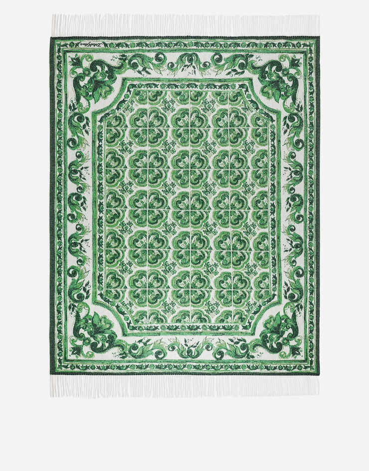 Dolce & Gabbana Cashmere Jacquard Blanket Multicolor TCE012TCAB0