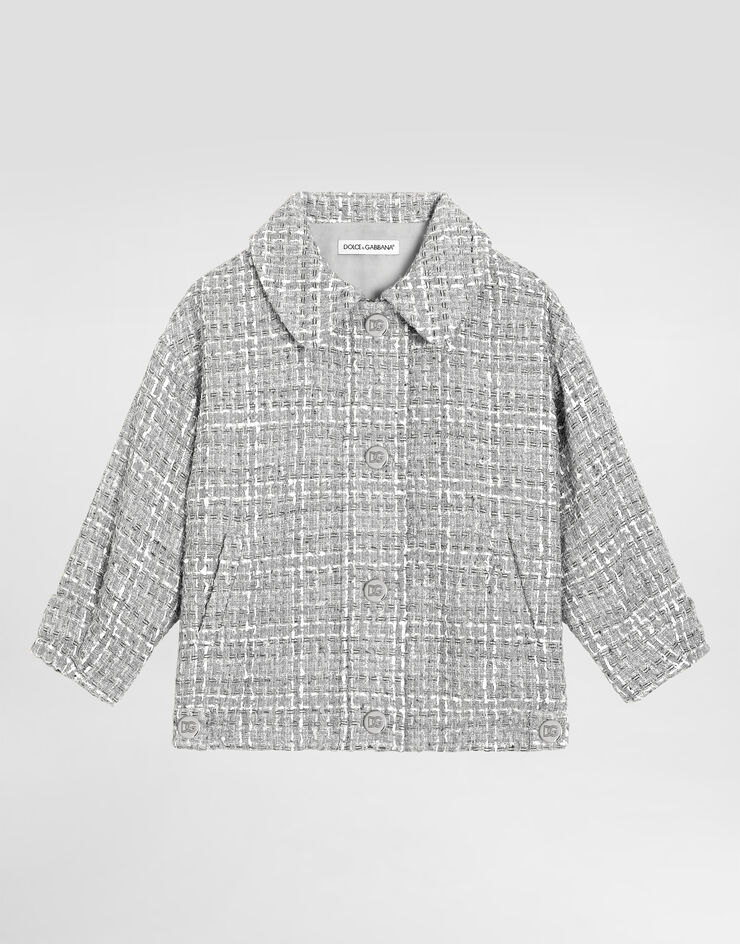 Dolce & Gabbana Veste droite en tissu bouclé lamé Multicolore L52B02FQOAB