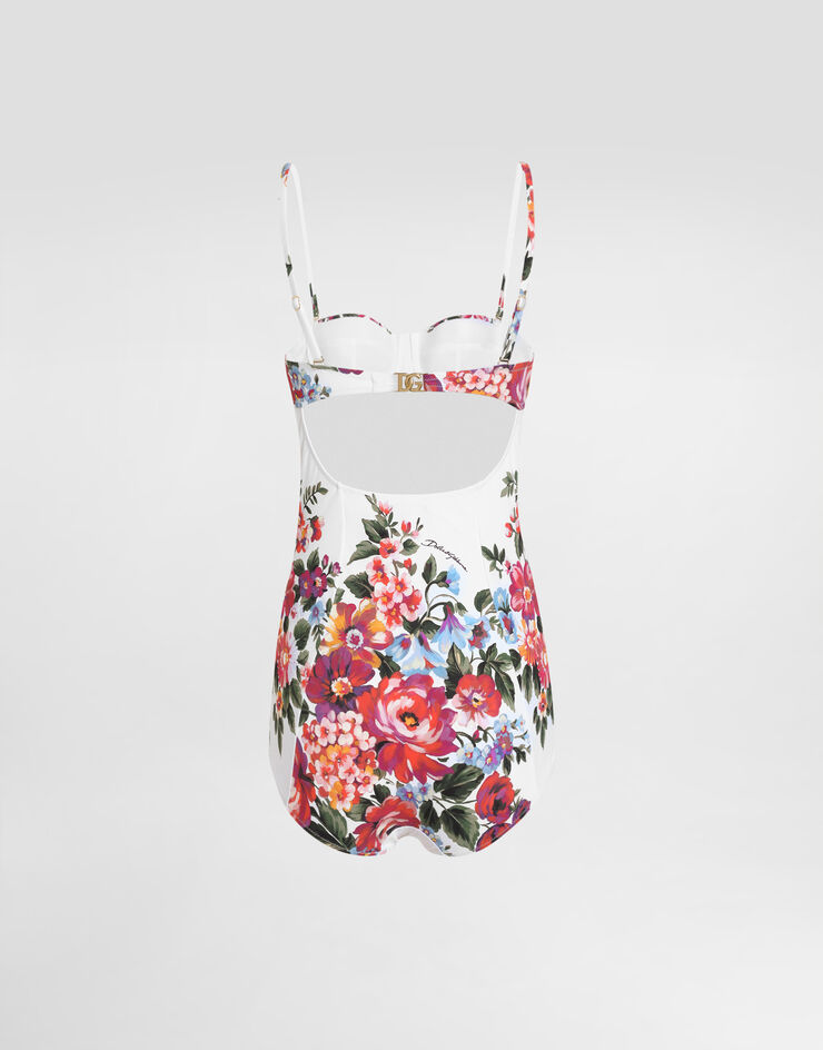 Dolce & Gabbana Flower bouquet-print balconette one-piece swimsuit Multicolor O9A13JON0EH