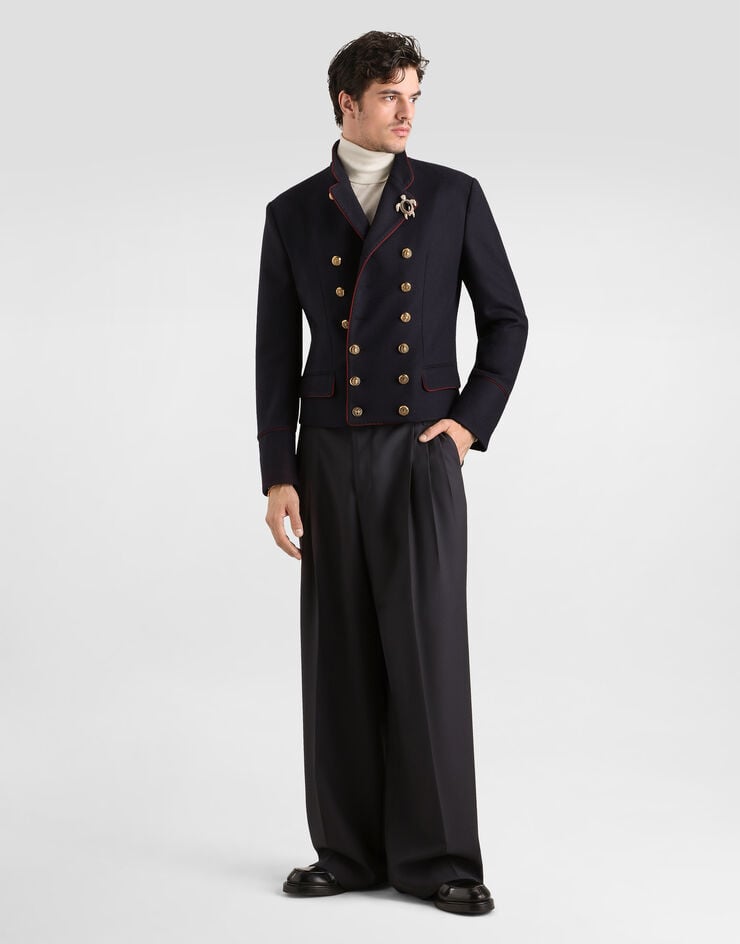 Dolce & Gabbana Wool faille trousers Blue GP0S2TFU2Z8