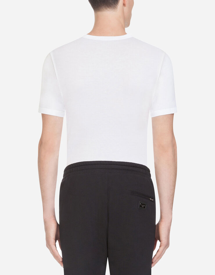 T-shirt in cotton in White for Men | Dolce&Gabbana®