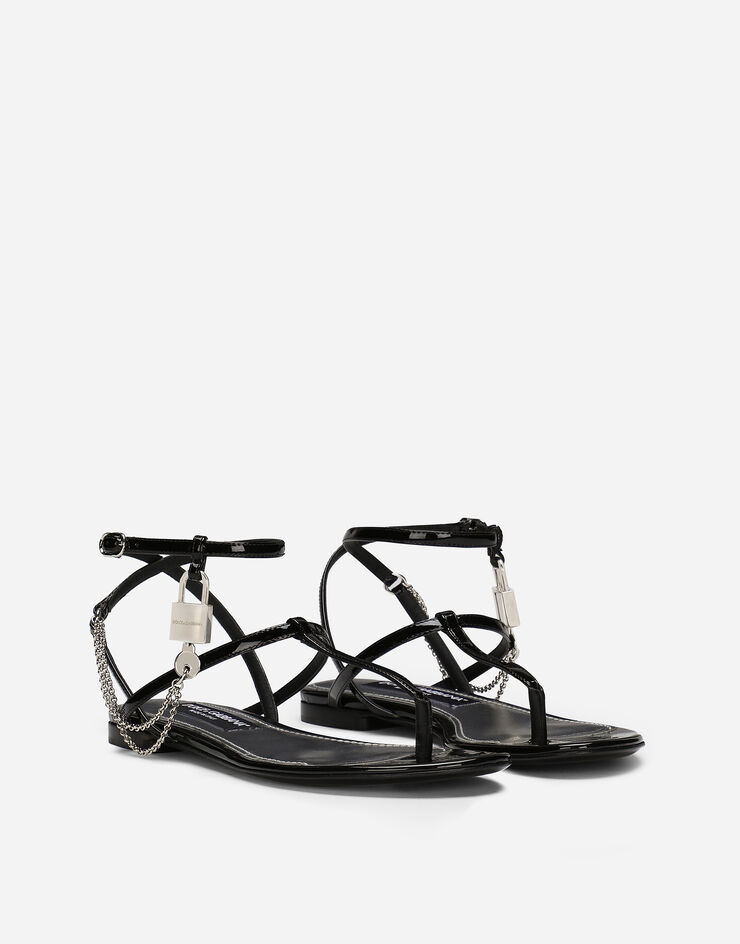 Dolce & Gabbana Patent leather sandals Black CQ0584A1471