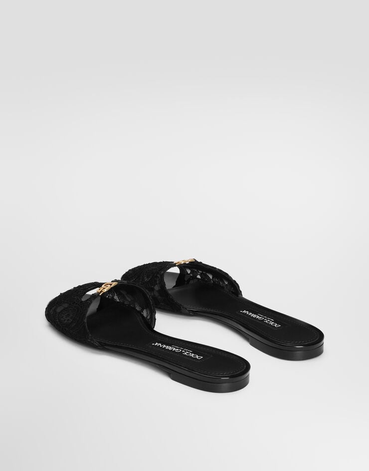 Dolce & Gabbana Lace flat slides Dolce & Gabbana Lace flat slides Black CQ0684A0610