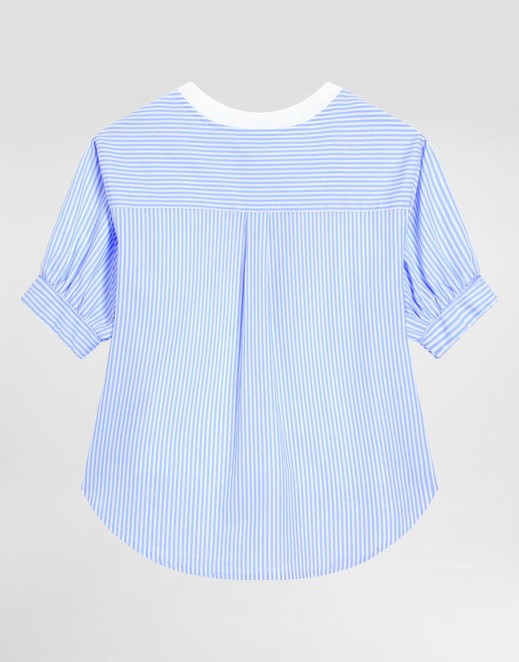 Dolce & Gabbana T-shirt en jersey et popeline à écusson Multicolore L5JTPCG7O3X