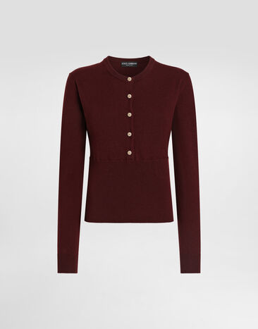 Dolce & Gabbana Jersey serafino en cachemira Bordeaux FXVFFTJBW2C