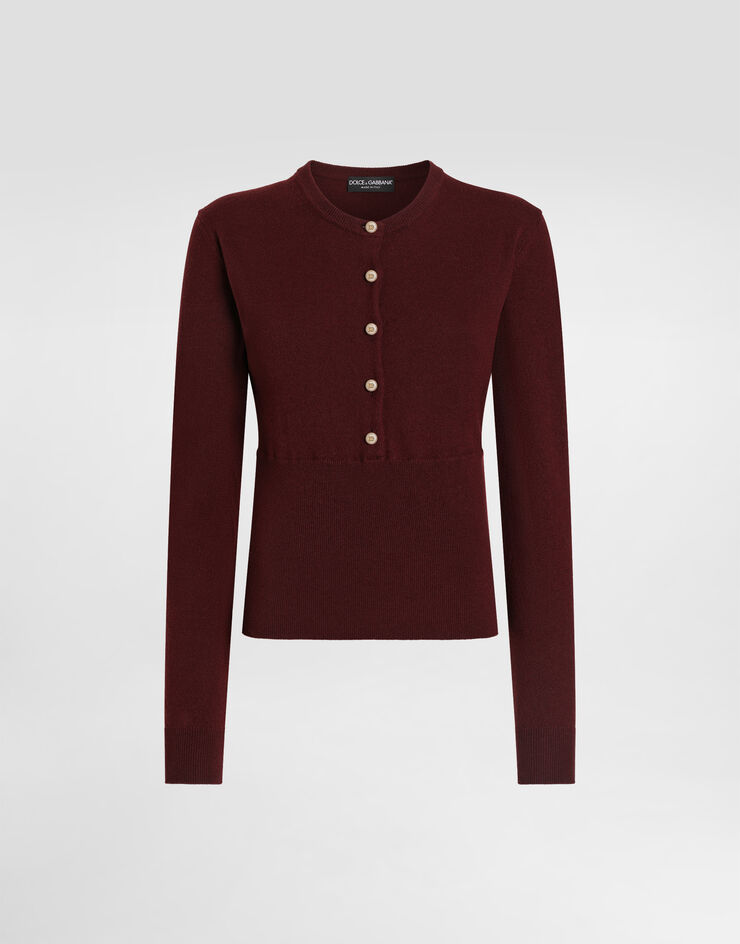 Dolce & Gabbana Jersey serafino en cachemira Bordeaux FXVFFTJBW2C