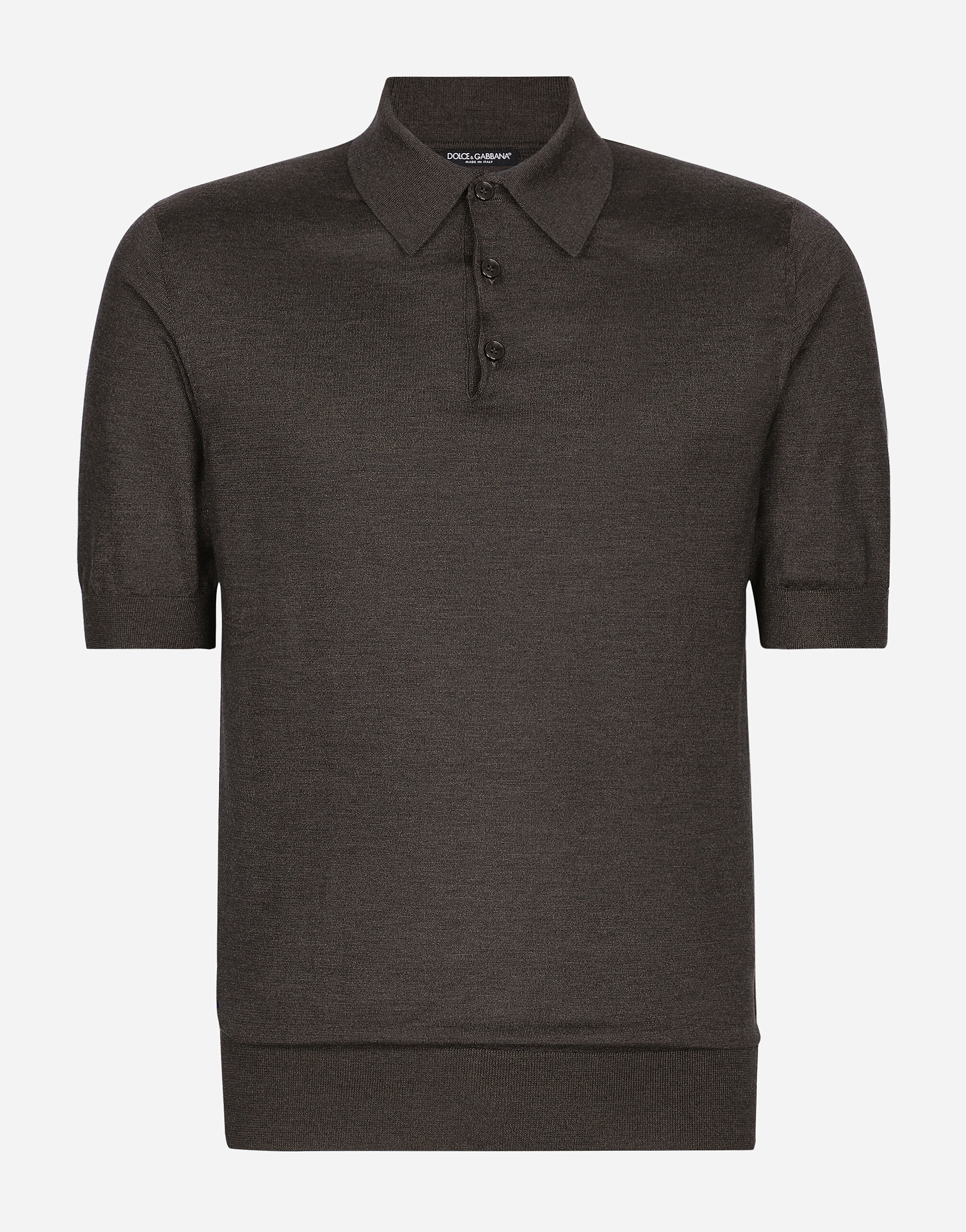 Dolce & Gabbana Silk polo shirt Grey GXX03TJBSIM