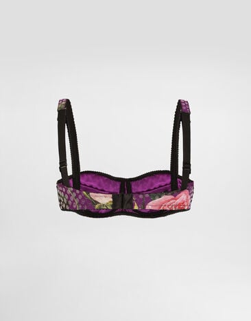 Dolce & Gabbana Sequin-embroidered cady balconette bra with rose print Print O1A12TFSIBY