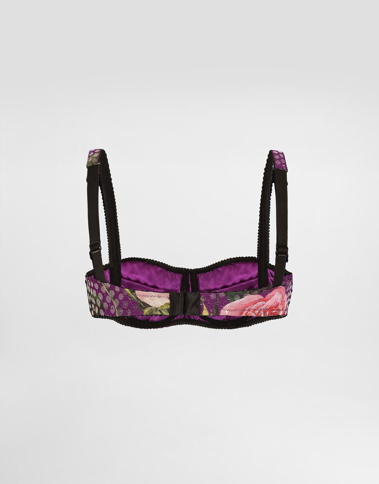 Dolce & Gabbana Balconette-BH aus paillettenbesetztem Cady Rosenprint Drucken O1A12TFSIBY
