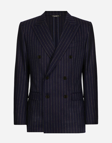 Dolce & Gabbana Double-breasted pinstripe flannel Taormina-fit jacket Multicolor G2NW1TFRCB7