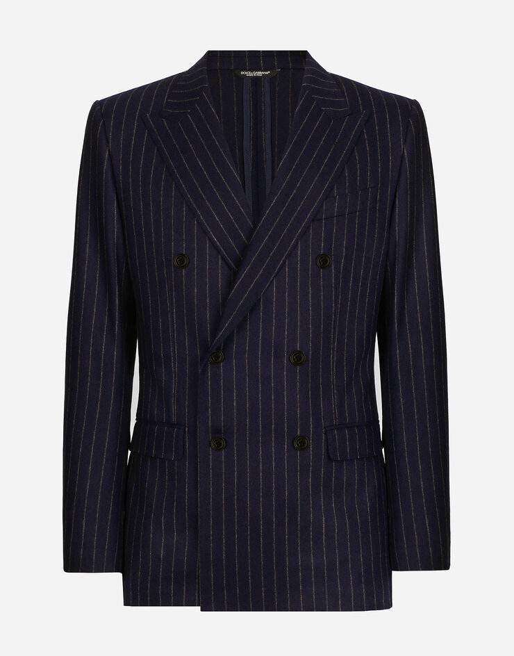 Dolce & Gabbana Zweireihige Nadelstreifenjacke Taormina aus Flanell Mehrfarbig G2NW1TFRCB7