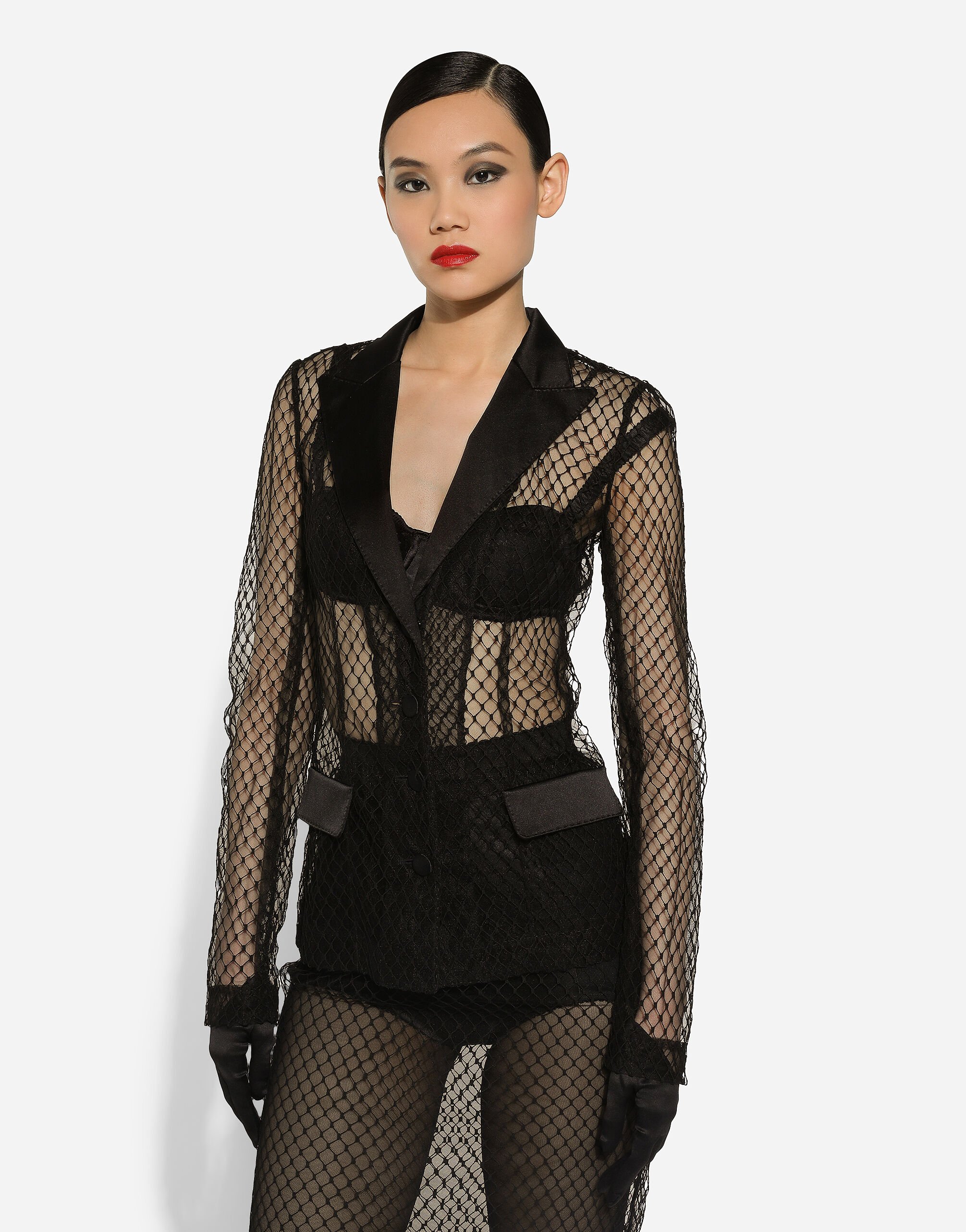 Black fishnet jacket discount