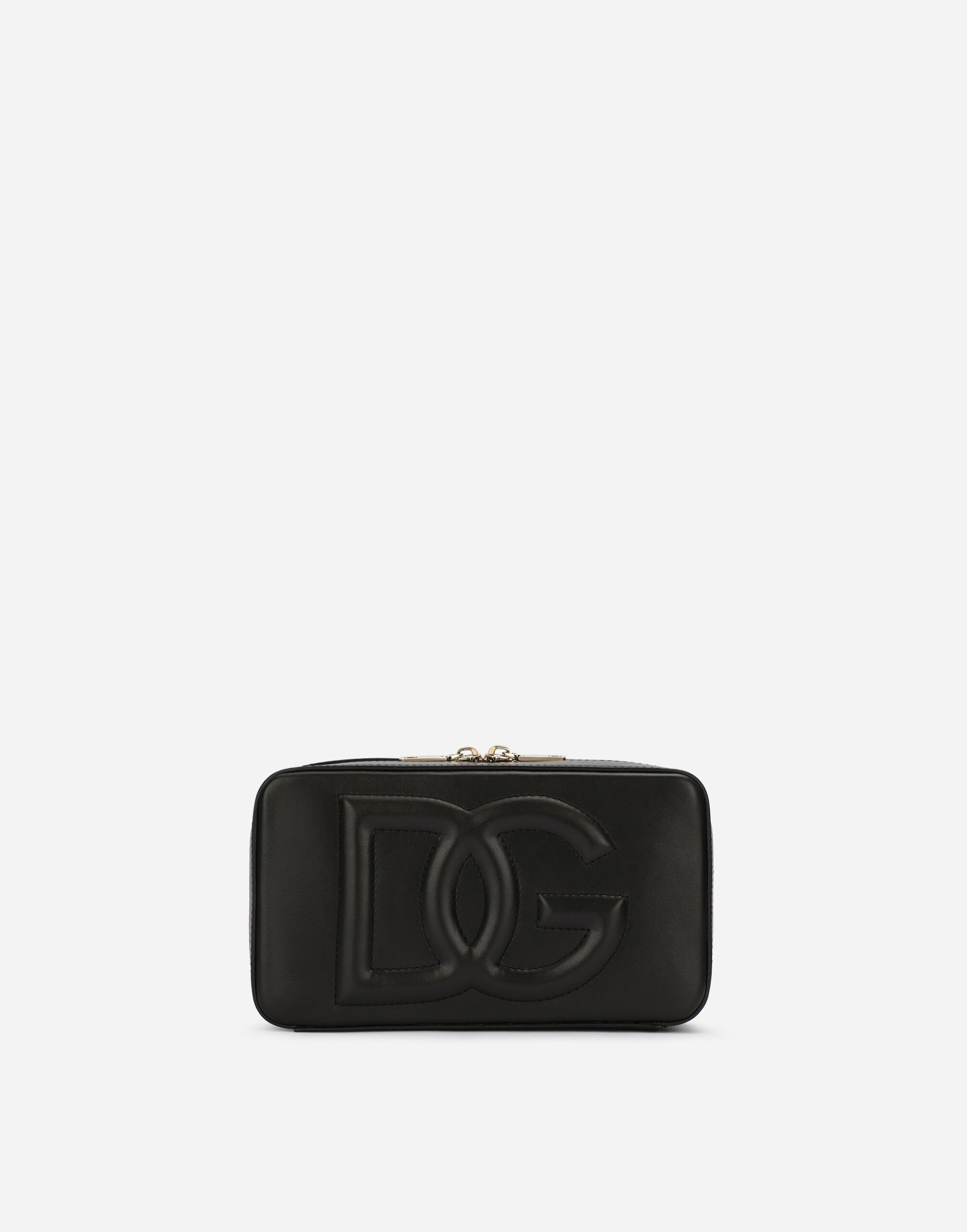 Dolce & Gabbana Kleine Camera Bag DG Logo Bag aus Kalbsleder Schwarz BB7100AW437