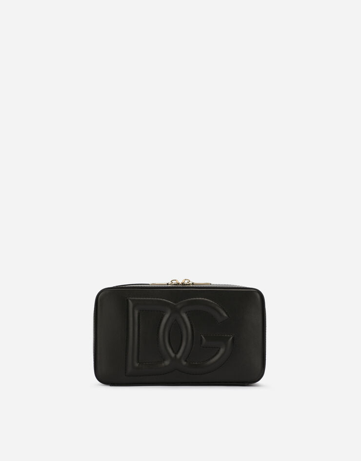 Dolce & Gabbana Bolso bandolera DG Logo Bag pequeño en piel de becerro Negro BB7289AW576
