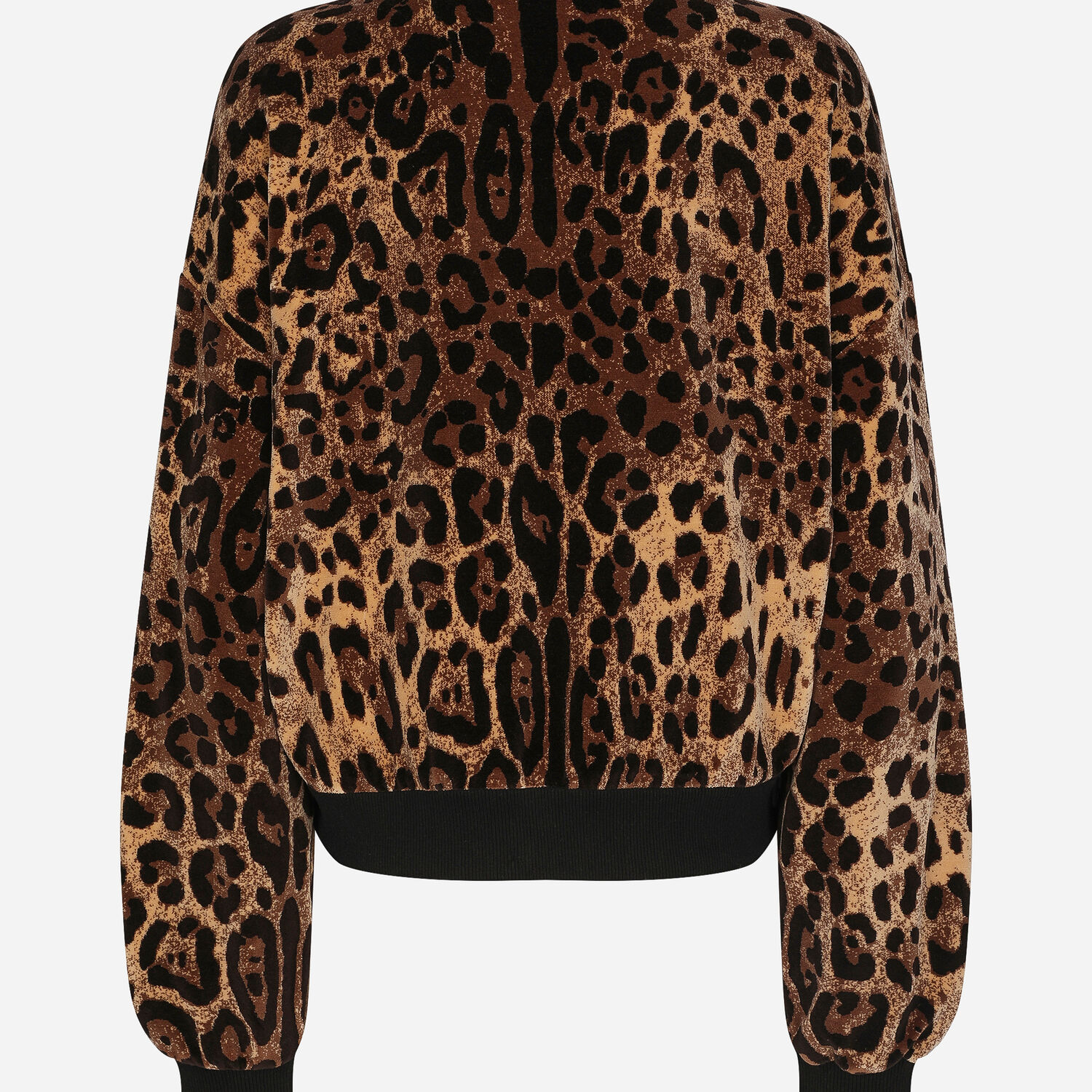 in US design | jacquard Round-neck Multicolor sweatshirt chenille leopard for Dolce&Gabbana® with