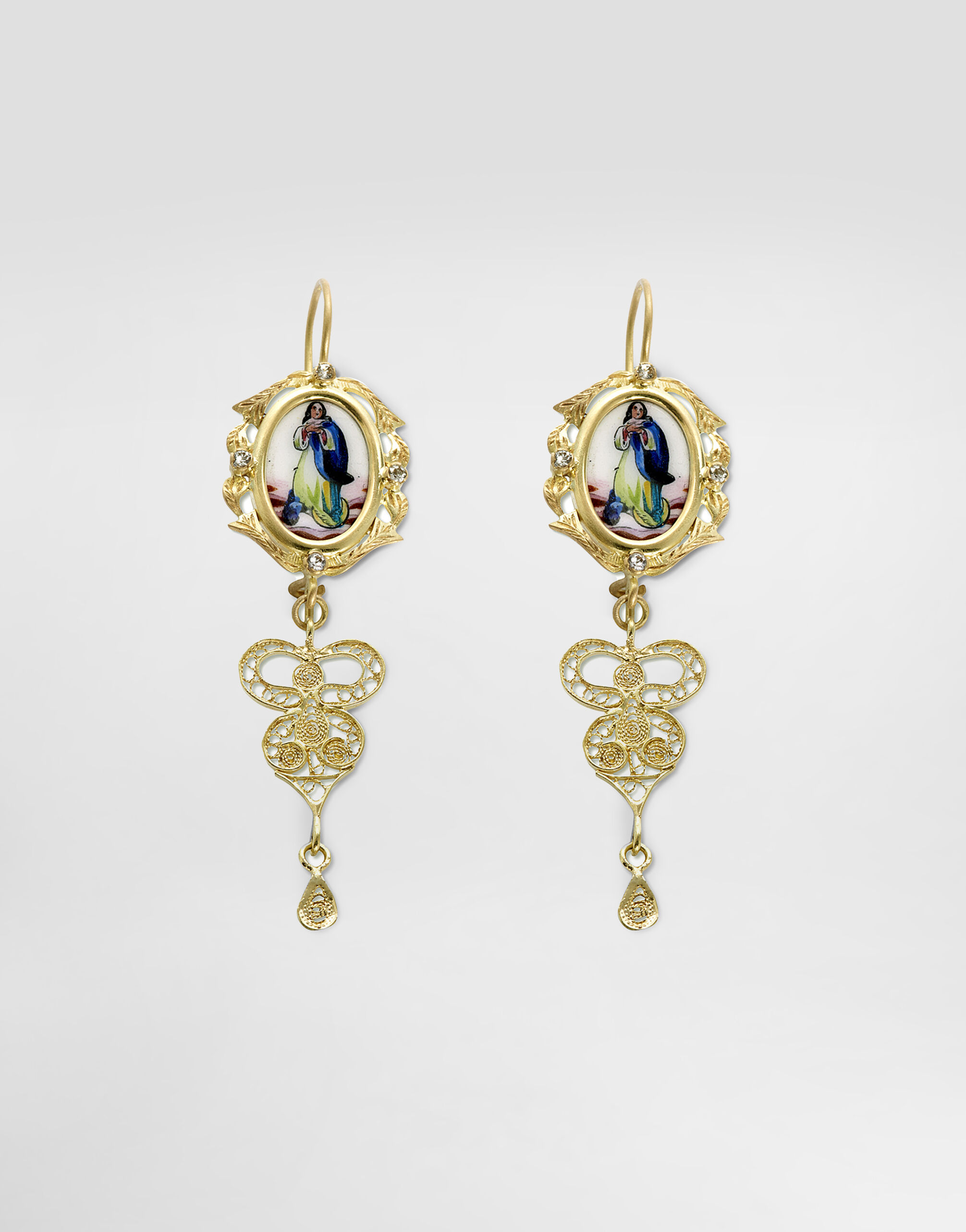 DOLCE & GABBANA ゴールドトーン DNA Cross シングルピアス ゴールドのメンズ Stud earrings with “DNA” crosses