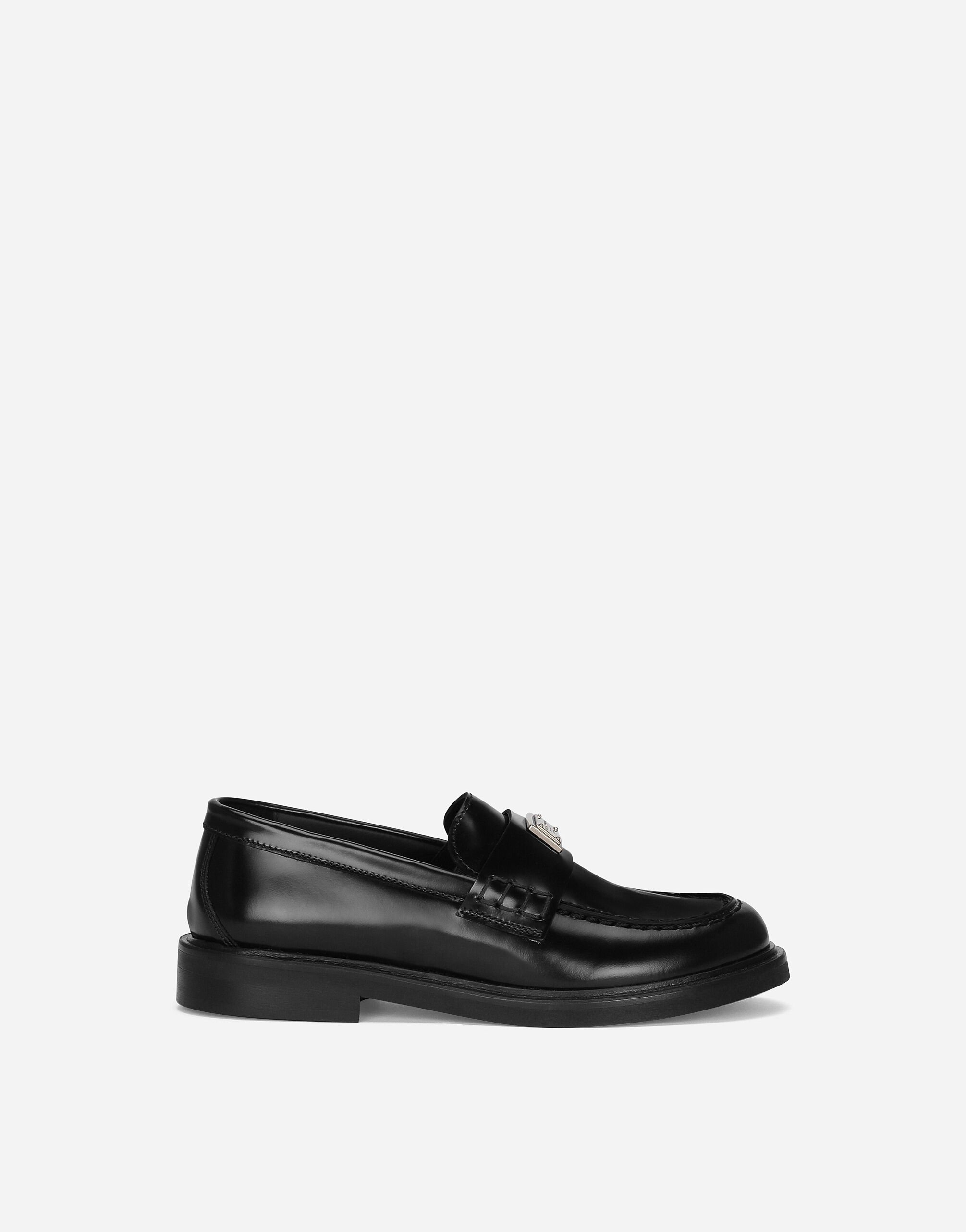 【関税＆送料込み】Dolce & Gabbana Black Calfskin Loafer Wi Brushed calfskin loafers in Black for Men | Dolce&Gabbana® US