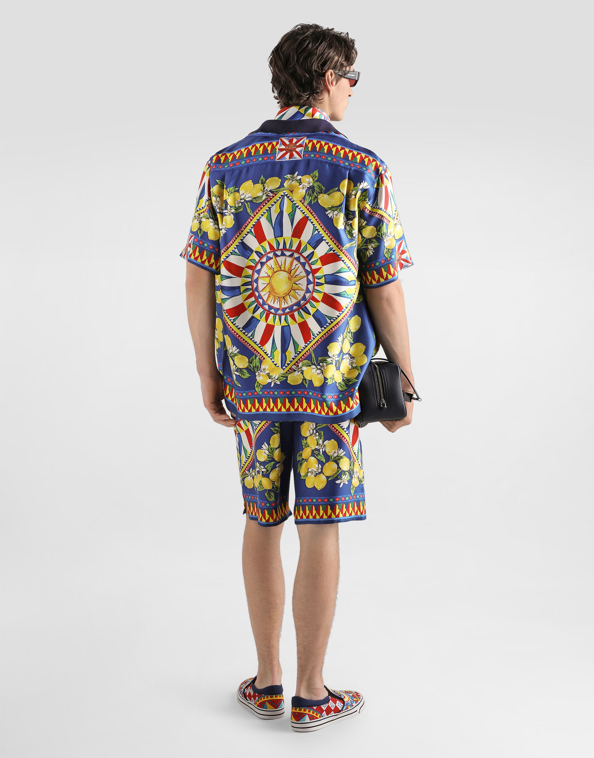 Carretto-print hawaii silk twill shirt in Multicolor for Men
