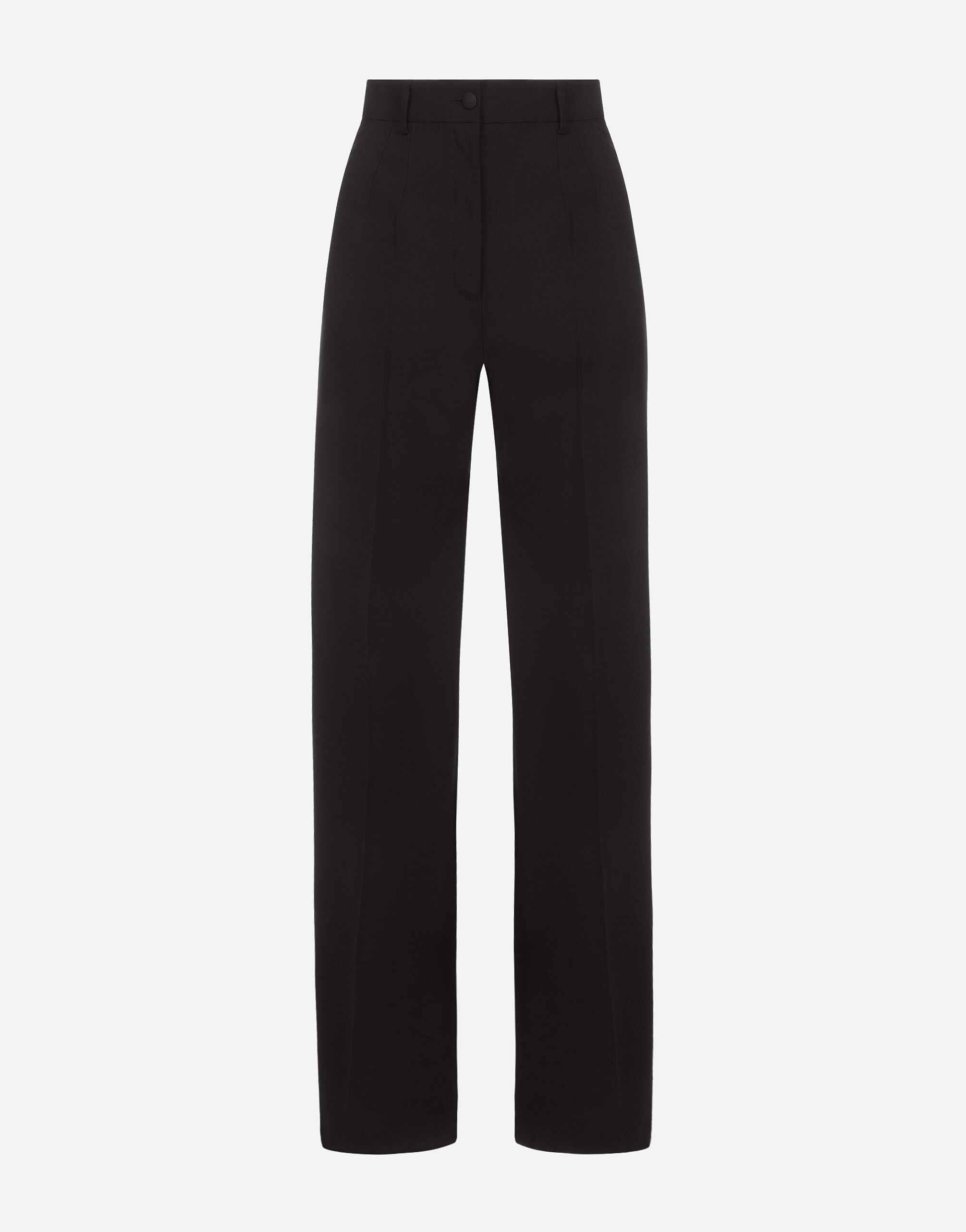 Pantalon flare en toile de laine en NOIR pour femme Dolce Gabbana