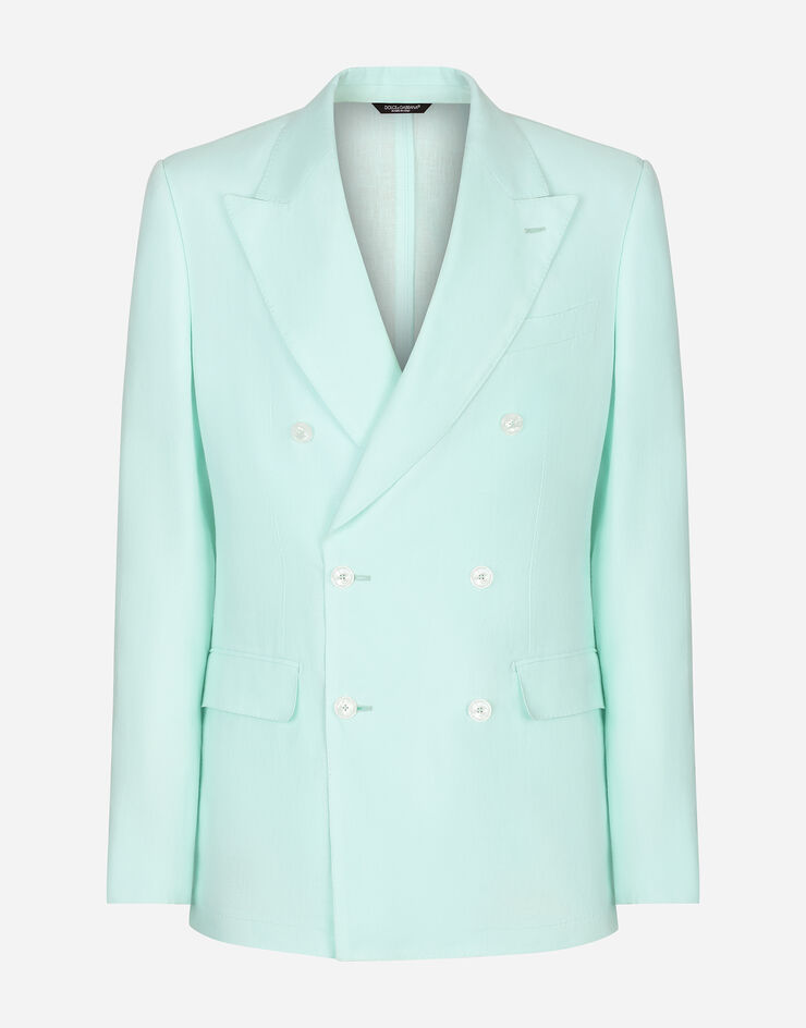 Dolce & Gabbana Double-breasted linen Sicilia-fit suit Multicolor GKLKMTFU4GM