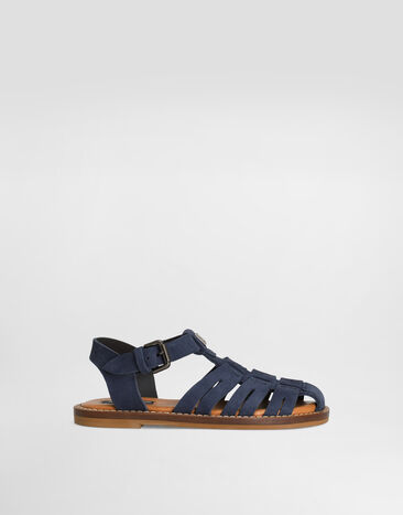 Dolce & Gabbana Nubuck sandals with DG logo Multicolor D11285A4801