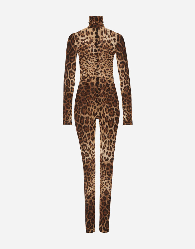 Leopard Essence One-Sleeve Jumpsuit