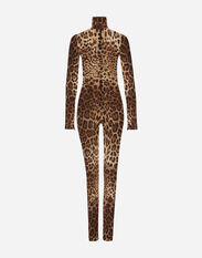 Dolce&Gabbana KIM DOLCE&GABBANA Sheer leopard-print jumpsuit Black F6DIBTGDB2M