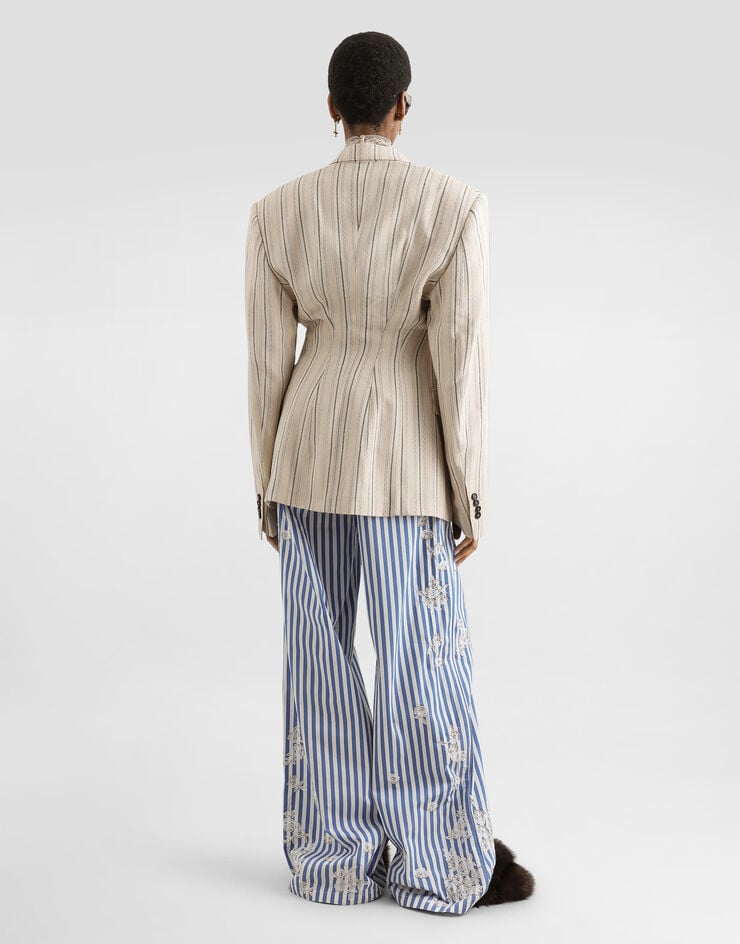 Dolce & Gabbana Single-breasted jacket in regimental pinstripe Multicolor F29WOTFR8AC