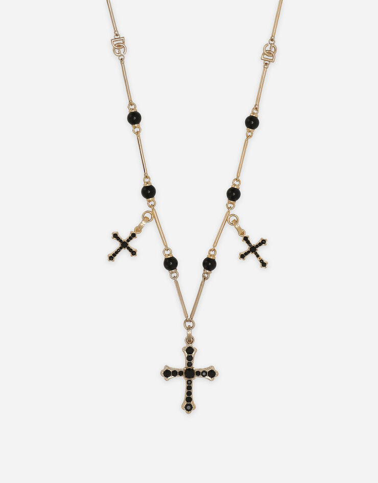Dolce & Gabbana Rosary-style necklace with crosses Gold WNQ2D4W1111