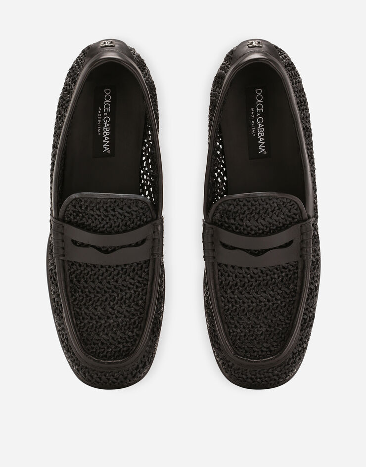 Dolce & Gabbana Woven raffia loafers Black A30260AV842