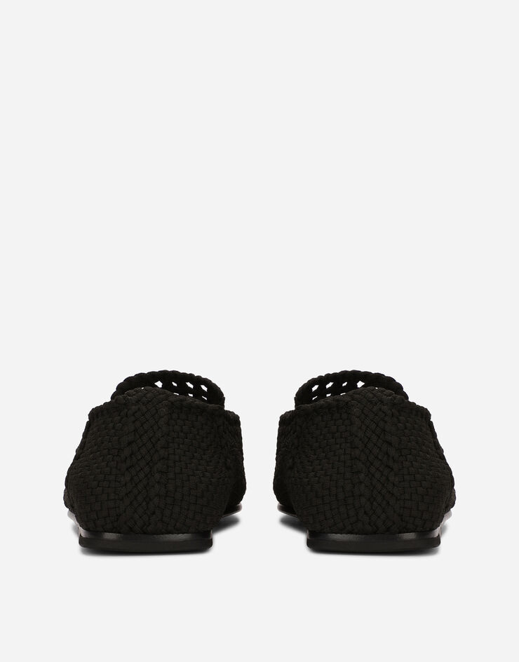 Dolce & Gabbana Slippers travaillées au crochet Noir A50523AJ183