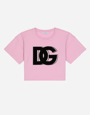 Dolce & Gabbana Jersey round-neck T-shirt DG logo patch Rosa L5JWABG7L2I