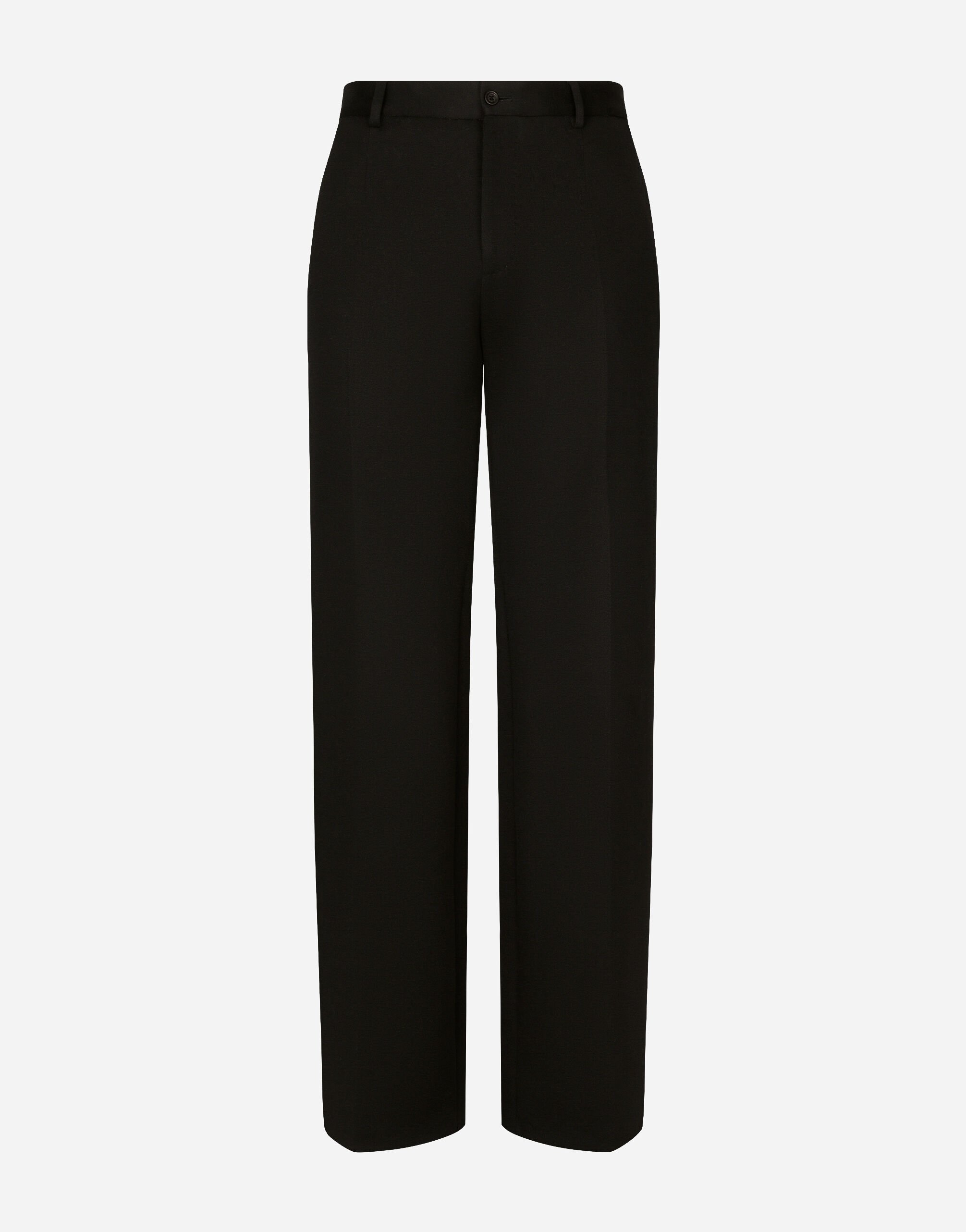 Dolce&Gabbana Pantalón de pernera recta en punto de algodón técnico Noir G710PTFU26Z