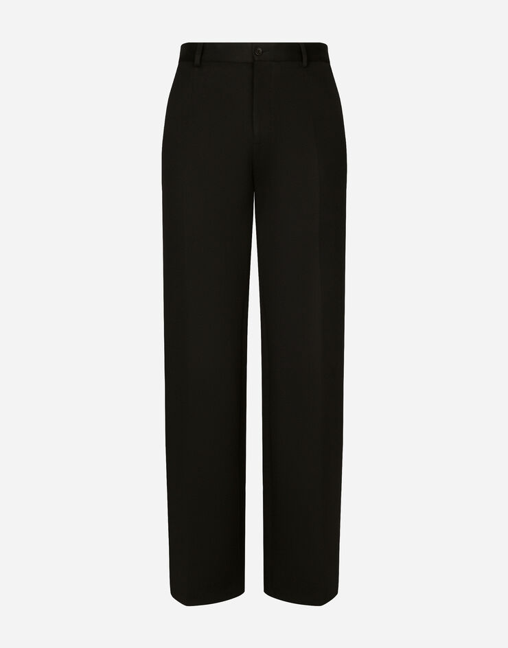 Dolce&Gabbana Pantalón de pernera recta en punto de algodón técnico Negro GYZMHTHU7PR