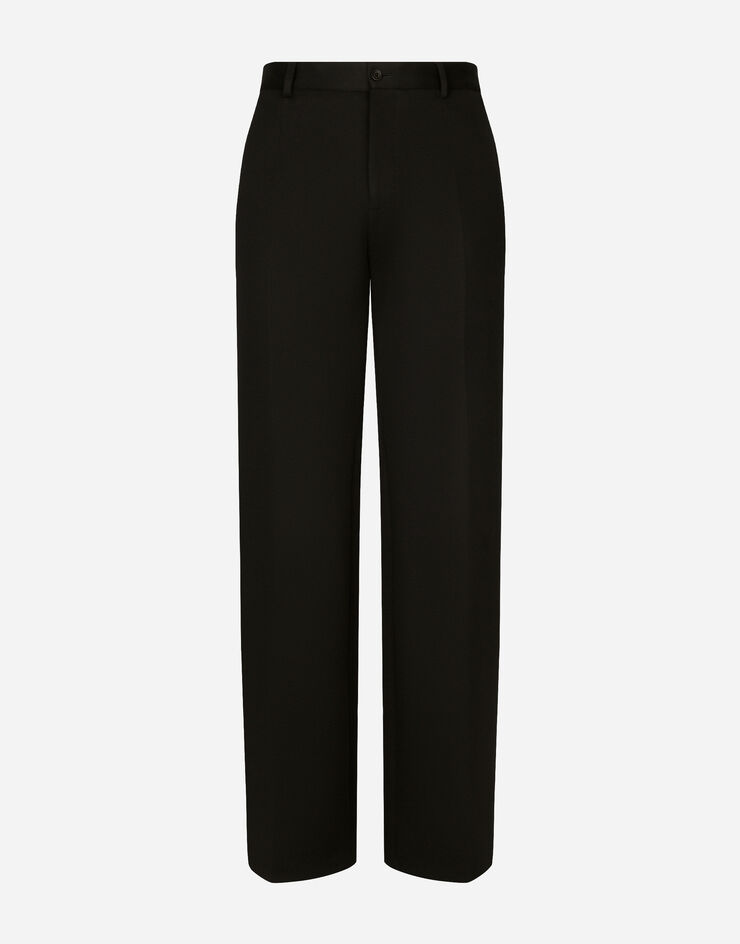 Dolce&Gabbana Straight-leg technical cotton jersey pants Black GYZMHTHU7PR