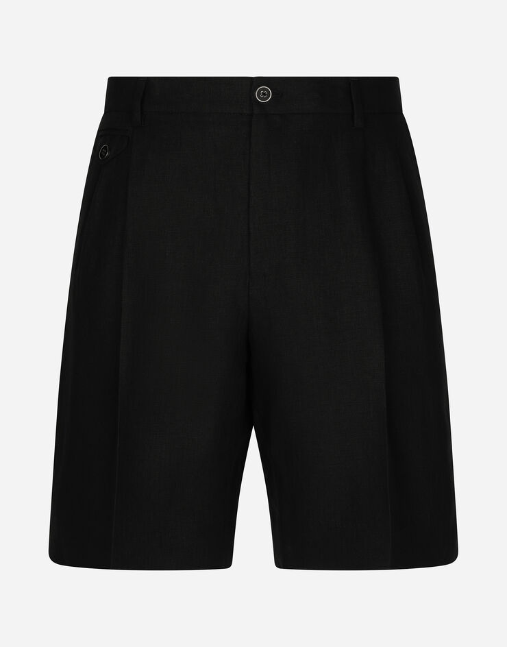 Dolce & Gabbana Linen shorts Black GW0MATFU4LF