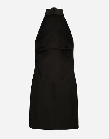 Dolce & Gabbana فستان صوف قصير بفتحة عنق خلفية أسود F6JEDTFUBGE