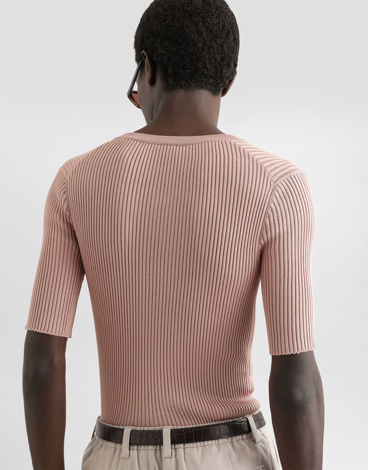 Dolce & Gabbana Serafino silk pullover Pink GXXBNZJBSOZ