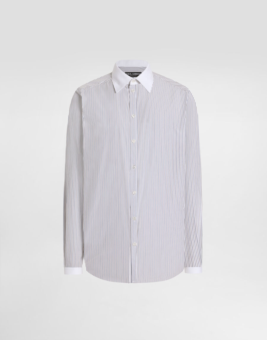 Striped poplin martini shirt