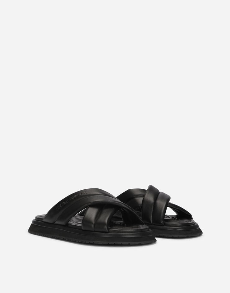 Dolce & Gabbana صندل نسيج بمظهر نابا أسود A80329AD437