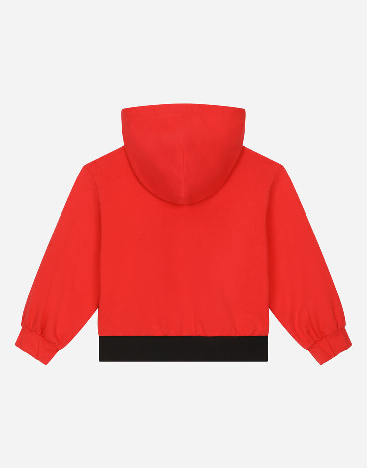 Dolce & Gabbana Sweat-shirt en jersey avec élastique à logo Rouge L5JW7EG7E3Z