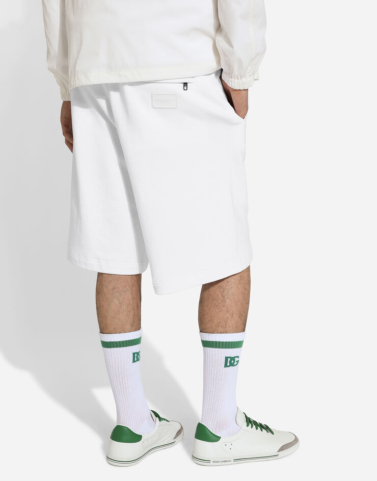 Dolce & Gabbana Jogging-Bermudas mit Plakette Weiss GVUZATG7NTZ