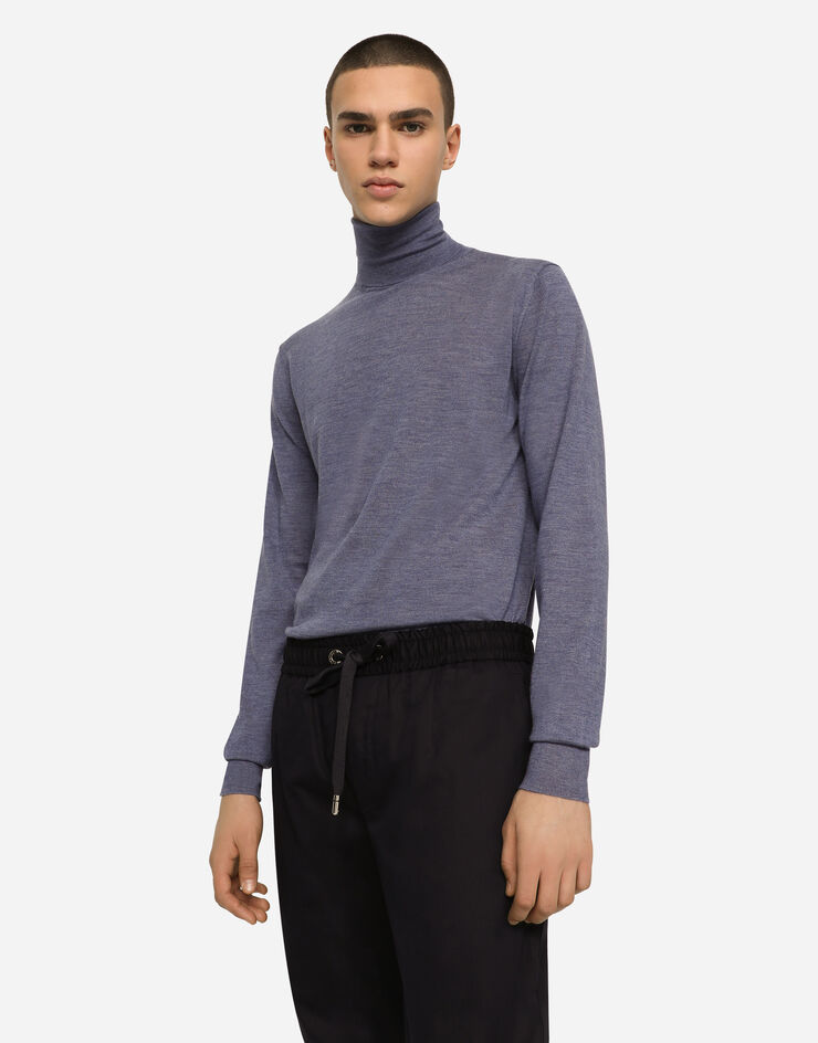 Dolce & Gabbana Pull Collo Alto Bleu GX625TJAWRC
