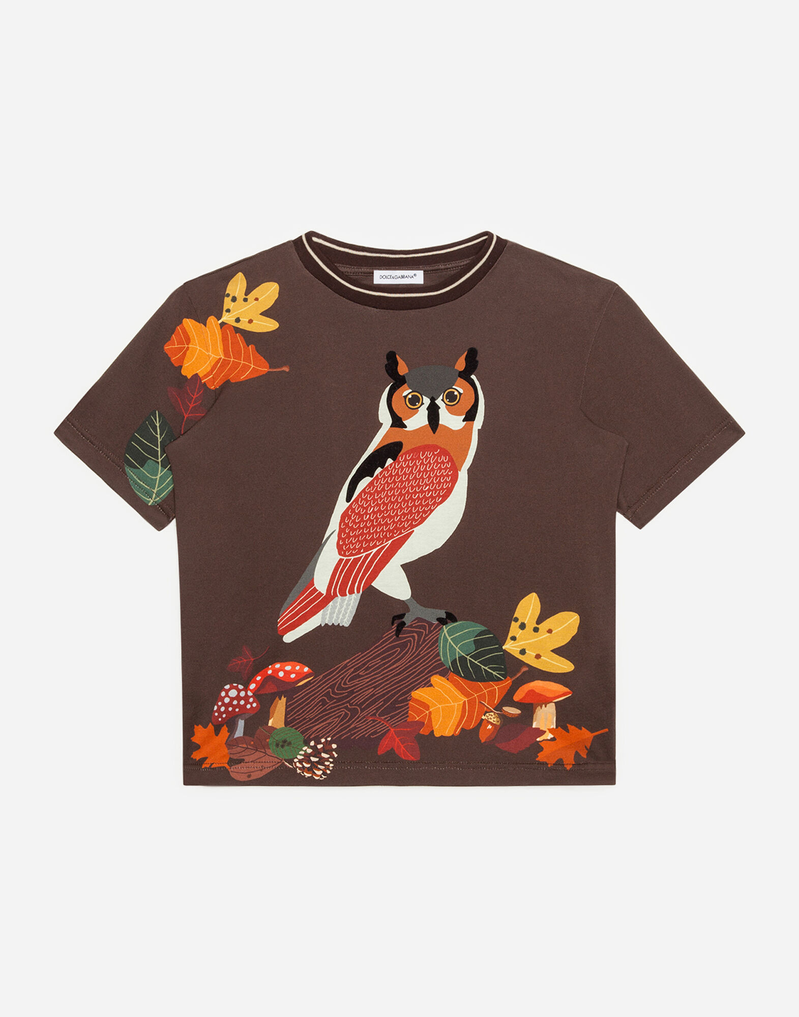 Jersey t shirt with owl print