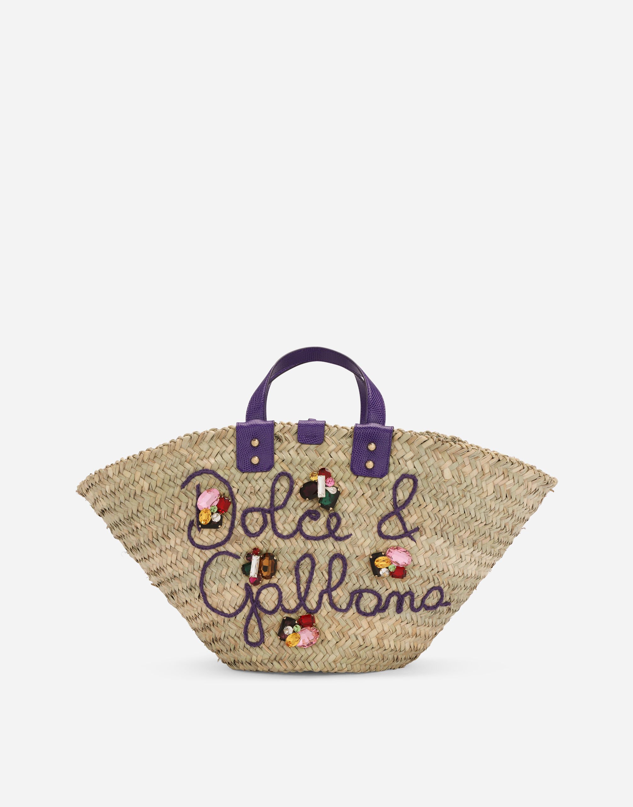 Dolce & Gabbana Straw Kendra bag with embroidery Multicolor BB7270AR355