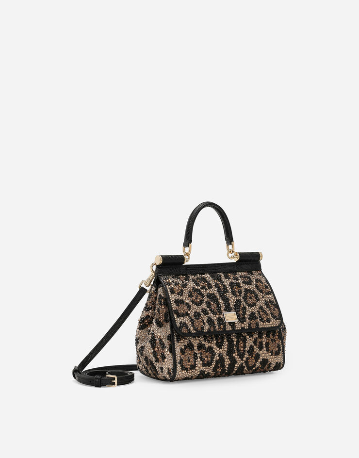 Dolce&Gabbana Henkeltasche Sicily mittelgroß Animal-Print BB6003AO043