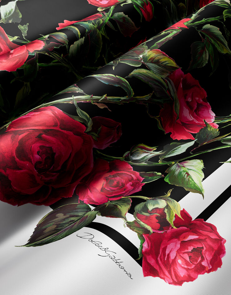 Dolce & Gabbana Rose-print silk twill foulard (90x90) Print FN090RGDCXK